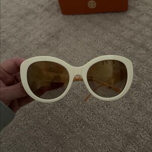 Tory Burch Cream Cat-Eye Sunglasses